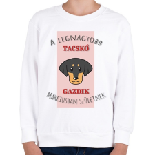 PRINTFASHION A legnagyobb gazdi - Tacskó - hónappal - Gyerek pulóver - Fehér gyerek pulóver, kardigán