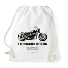 PRINTFASHION A legnagyobb motoros - Névvel - Sportzsák, Tornazsák - Fehér tornazsák