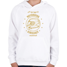 PRINTFASHION A legnagyobb motorosok - Kawasaki - Gyerek kapucnis pulóver - Fehér gyerek pulóver, kardigán