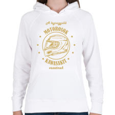 PRINTFASHION A legnagyobb motorosok - Kawasaki - Női kapucnis pulóver - Fehér női pulóver, kardigán