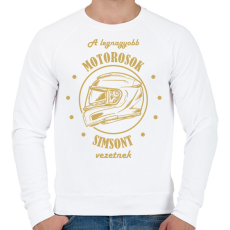 PRINTFASHION A legnagyobb motorosok - Simson - Férfi pulóver - Fehér