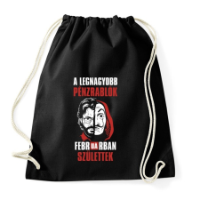 PRINTFASHION A legnagyobb pénzrablók februárban születtek - Sportzsák, Tornazsák - Fekete tornazsák