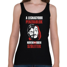 PRINTFASHION A legnagyobb pénzrablók novemberben születtek - Női atléta - Fekete női trikó