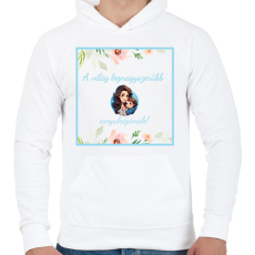 PRINTFASHION A legnagyszerűbb anyukájának - Férfi kapucnis pulóver - Fehér
