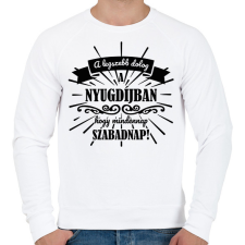 PRINTFASHION A legszebb dolog a nyugdíjban - fekete - Férfi pulóver - Fehér férfi pulóver, kardigán