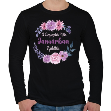 PRINTFASHION A legszebb nők janárban születtek - Férfi hosszú ujjú póló - Fekete férfi póló