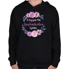 PRINTFASHION A legszebb nők szeptemberben születtek - Gyerek kapucnis pulóver - Fekete