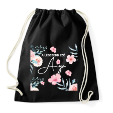 PRINTFASHION A legszebb szó Anya - Sportzsák, Tornazsák - Fekete tornazsák