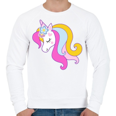 PRINTFASHION A legszebb unikornis - Férfi pulóver - Fehér