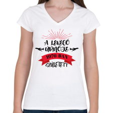 PRINTFASHION A levegő úrnője - Évszámmal - Női V-nyakú póló - Fehér női póló