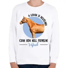 PRINTFASHION A lovak is beszélnek - Gyerek pulóver - Fehér gyerek pulóver, kardigán