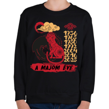 PRINTFASHION A majom éve - Gyerek pulóver - Fekete gyerek pulóver, kardigán