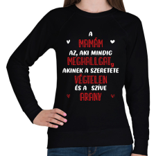 PRINTFASHION A mamám az, aki mindig meghallgat - Fehér - Női pulóver - Fekete női pulóver, kardigán