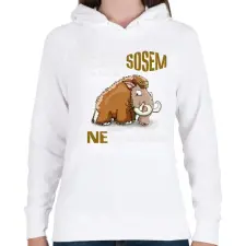 PRINTFASHION a mamutok sosem - Női kapucnis pulóver - Fehér női pulóver, kardigán