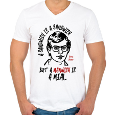PRINTFASHION A manwich is a meal - Férfi V-nyakú póló - Fehér férfi póló