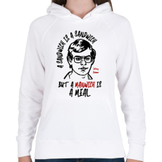 PRINTFASHION A manwich is a meal - Női kapucnis pulóver - Fehér