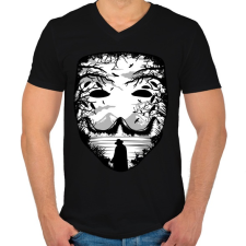 PRINTFASHION A maszk - Vérbosszú - Férfi V-nyakú póló - Fekete férfi póló