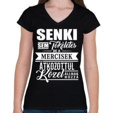 PRINTFASHION A mercisek tökéletesek! - Női V-nyakú póló - Fekete női póló