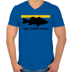 PRINTFASHION A méret a lényeg!  - Férfi V-nyakú póló - Királykék
