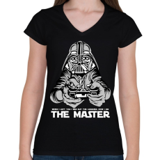 PRINTFASHION A mester - Női V-nyakú póló - Fekete