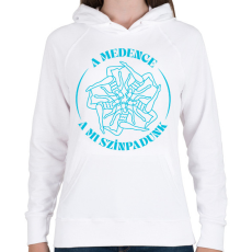 PRINTFASHION A mi színpadunk - Női kapucnis pulóver - Fehér