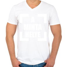 PRINTFASHION a_minta_helye_1 - Férfi V-nyakú póló - Fehér
