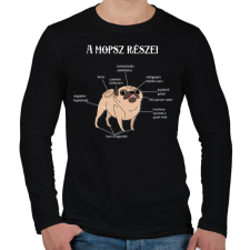 PRINTFASHION A mopsz részei - Férfi hosszú ujjú póló - Fekete férfi póló