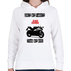PRINTFASHION A motoromnál fontosabb - Női kapucnis pulóver - Fehér