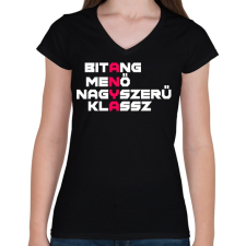PRINTFASHION A.N.Y.A. - Női V-nyakú póló - Fekete női póló