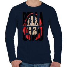 PRINTFASHION A nagy pénzrablás - Bella ciao - Férfi hosszú ujjú póló - Sötétkék férfi póló