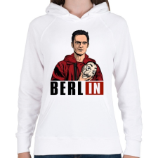 PRINTFASHION A nagy pénzrablás - Berlin - Női kapucnis pulóver - Fehér női pulóver, kardigán