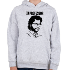 PRINTFASHION A nagy pénzrablás - EL PROFESSOR - Gyerek kapucnis pulóver - Sport szürke gyerek pulóver, kardigán