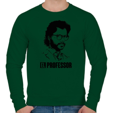 PRINTFASHION A nagy pénzrablás - EL RPOFESSOR - fekete fehér - Férfi pulóver - Sötétzöld férfi pulóver, kardigán