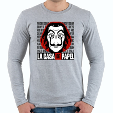 PRINTFASHION A nagy pénzrablás - Férfi hosszú ujjú póló - Sport szürke