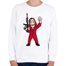 PRINTFASHION A nagy pénzrablás - Gyerek pulóver - Fehér