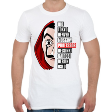 PRINTFASHION A nagy pénzrablás - La Casa de Papel - Money Heist - Férfi póló - Fehér férfi póló