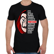 PRINTFASHION A nagy pénzrablás - La Casa de Papel - Money Heist - Férfi póló - Fekete