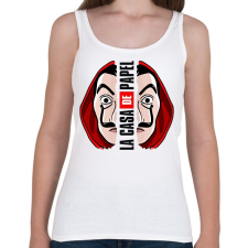 PRINTFASHION A nagy pénzrablás - La Casa de Papel - Money Heist - Női atléta - Fehér női trikó