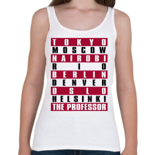 PRINTFASHION A Nagy Pénzrablás - La Casa de Papel - Money Heist - Női atléta - Fehér női trikó