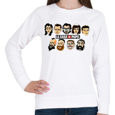 PRINTFASHION A nagy pénzrablás! - Női pulóver - Fehér női pulóver, kardigán