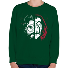 PRINTFASHION A nagy pénzrablás - Professor - Gyerek pulóver - Sötétzöld