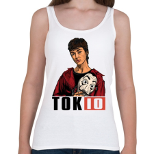 PRINTFASHION A nagy pénzrablás - TOKIO - Női atléta - Fehér női trikó