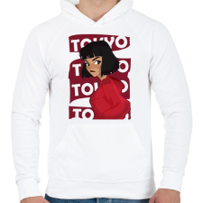 PRINTFASHION A nagy pénzrablás - TOKYO - Férfi kapucnis pulóver - Fehér férfi pulóver, kardigán