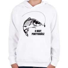PRINTFASHION A nagy pontyvadász - Gyerek kapucnis pulóver - Fehér