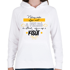 PRINTFASHION A nap is kisüt - Női kapucnis pulóver - Fehér