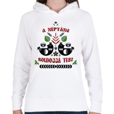 PRINTFASHION A néptánc boldoggá tesz - Női kapucnis pulóver - Fehér női pulóver, kardigán