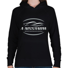 PRINTFASHION A nissanom nélkül - Női kapucnis pulóver - Fekete női pulóver, kardigán
