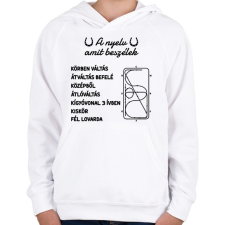 PRINTFASHION A nyelv amit beszélek - Gyerek kapucnis pulóver - Fehér gyerek pulóver, kardigán