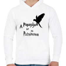 PRINTFASHION A Papagájom az én Patrónusom - Férfi kapucnis pulóver - Fehér férfi pulóver, kardigán