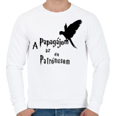 PRINTFASHION A Papagájom az én Patrónusom - Férfi pulóver - Fehér